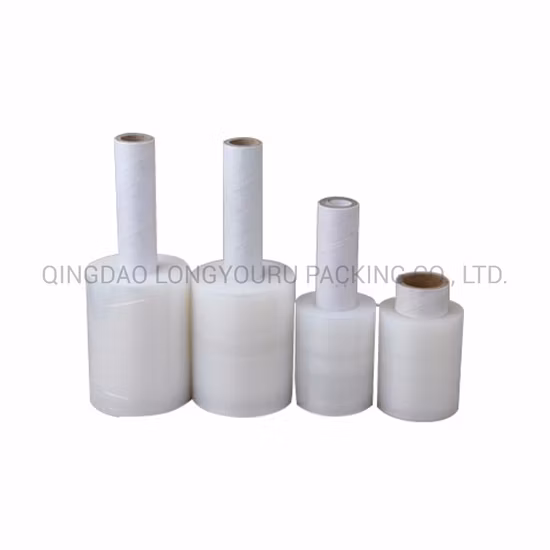 10cm 15ミクロン ミニストレッチラップフィルム プラスチックハンドル付き